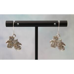 Silver Winter Christmas Mitten Earrings E137